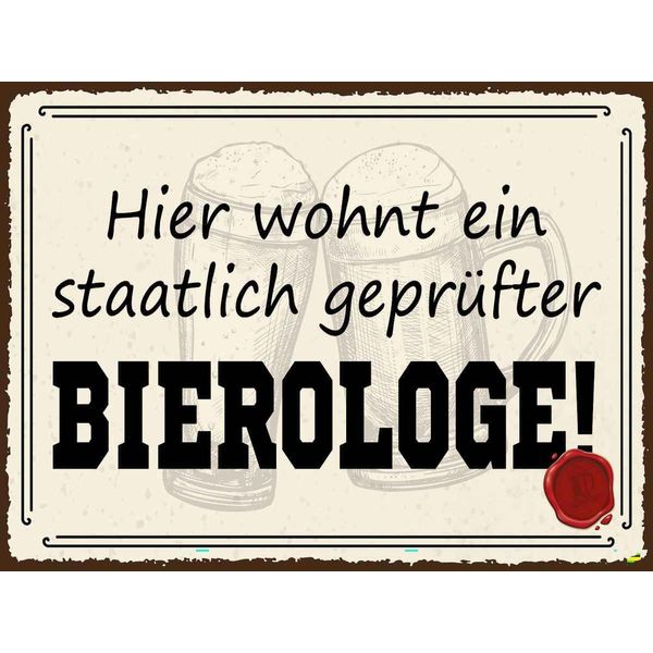 Vianmo Insegna In Legno 30X40 Cm Bier Hier Wohnt Bierologe-image