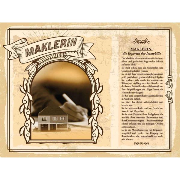 Vianmo Insegna In Legno 30X40 Cm Maklerin Expertin Immobilien-image