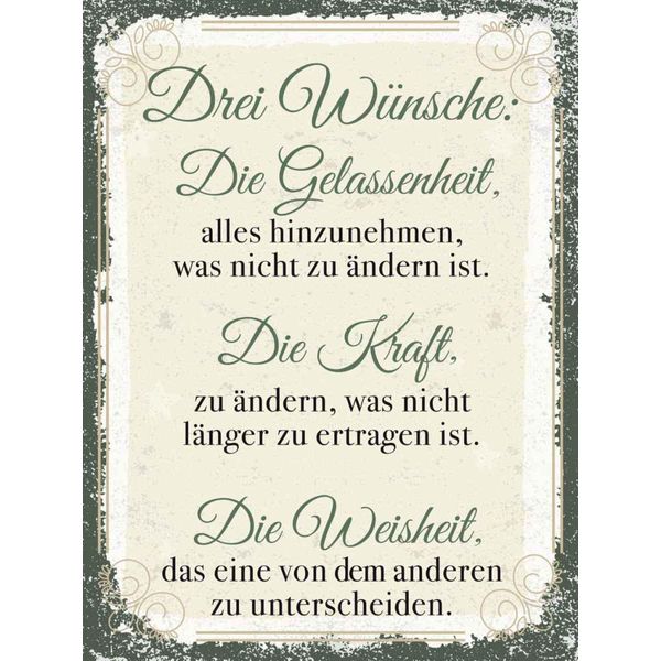 Vianmo Insegna In Legno 40X30 Cm Drei WüNsche Die Gelassenheit-image