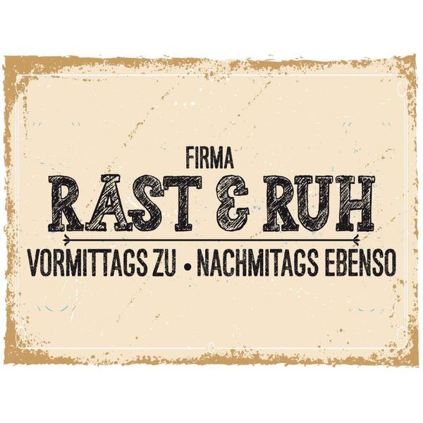 Vianmo Insegna In Legno 30X40 Cm Firma Rast & Rzh Vormittags Zu-image