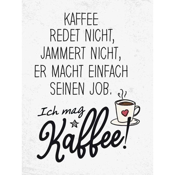 Vianmo Insegna In Legno 40X30 Cm Kaffee Redet Nicht, Jammert Weiß-image