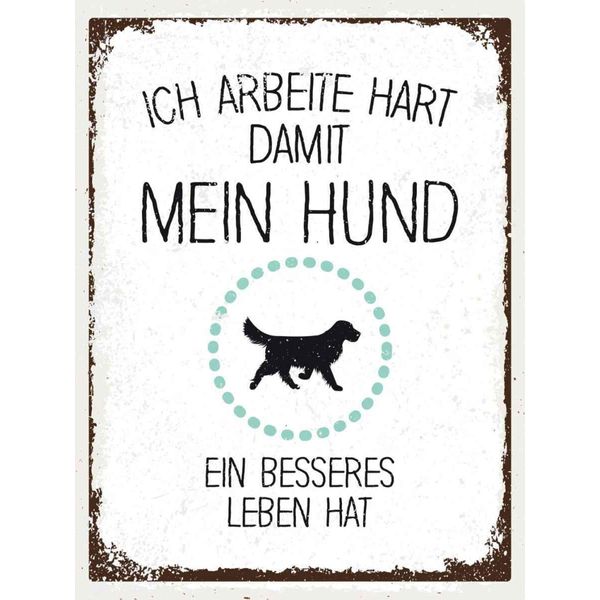 Vianmo Insegna In Legno 40X30 Cm Hund Ich Arbeite Hart Damit Mein-image
