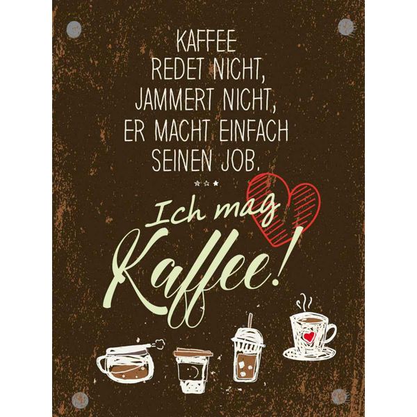 Vianmo Insegna In Legno 40X30 Cm Kaffee Redet Nicht, Jammert Braun-image