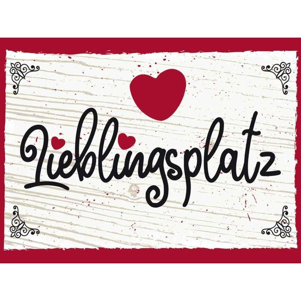 Vianmo Insegna In Legno 30X40 Cm Lieblingsplatz Herz Rot-image