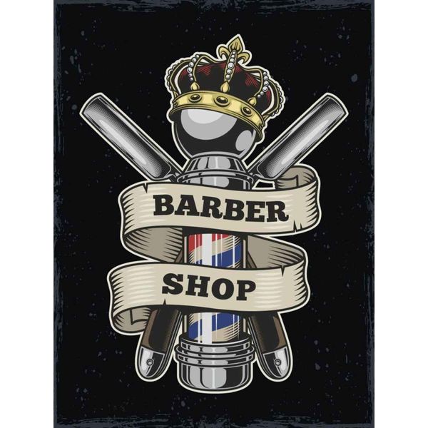 Vianmo Insegna In Legno 40X30 Cm Barbershop Friseur Salon Haare-image