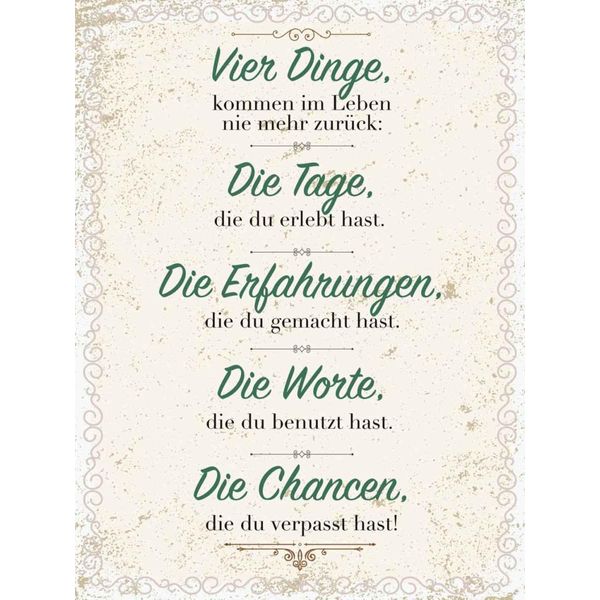 Vianmo Insegna In Legno 40X30 Cm Vier Dinge Kommen Nie ZurüCk-image