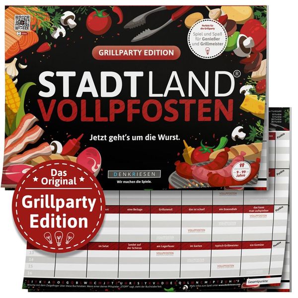 Denkriesen - Stadt Land Vollpfosten® - Grillparty Edition - "Ora è Tutta Una Questione Di Salsiccia"" - A4"-image