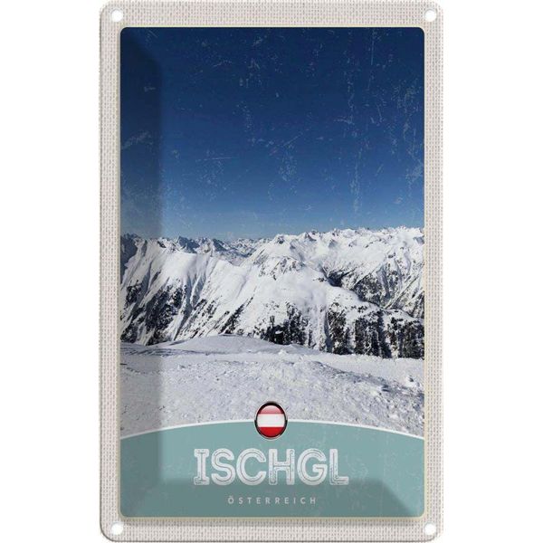 Vianmo Insegna Di Latta 18X12 Cm Ischgl ÖStereich Winter WäLder-image