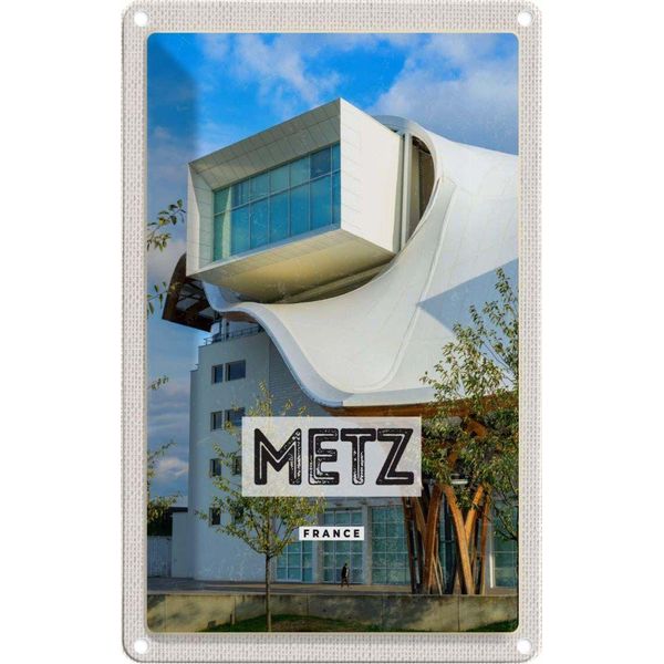 Vianmo Insegna Di Latta 30X20 Cm Retro Metz France Frankreich Tourismus-image