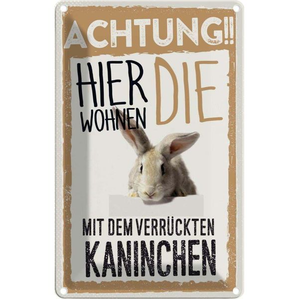 Vianmo Insegna Di Latta 18X12 Cm Tiere Achtung Hier Kaninchen-image