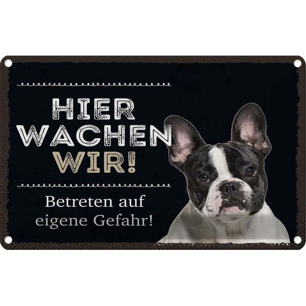 Vianmo Insegna Di Latta 12X18 Cm Tiere Hier Wachen Wir Eigene Gefahr-image