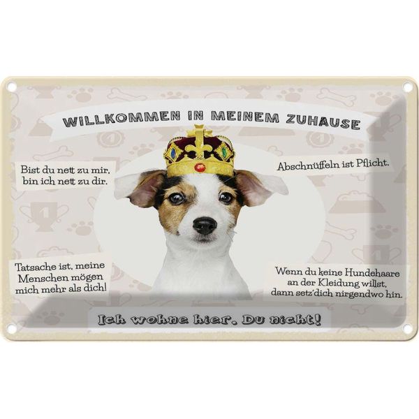 Vianmo Insegna Di Latta 20X30 Cm Tiere Hund Willkommen Wohne Hier-image