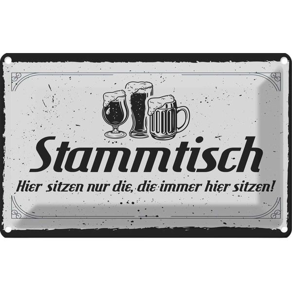 Vianmo Insegna Di Latta 20X30 Cm Stammtisch Hier Sitzen Nur Die-image