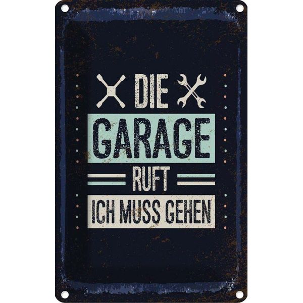 Vianmo Insegna Di Latta 30X20 Cm Die Garage Ruft Ich Muss Gehen-image