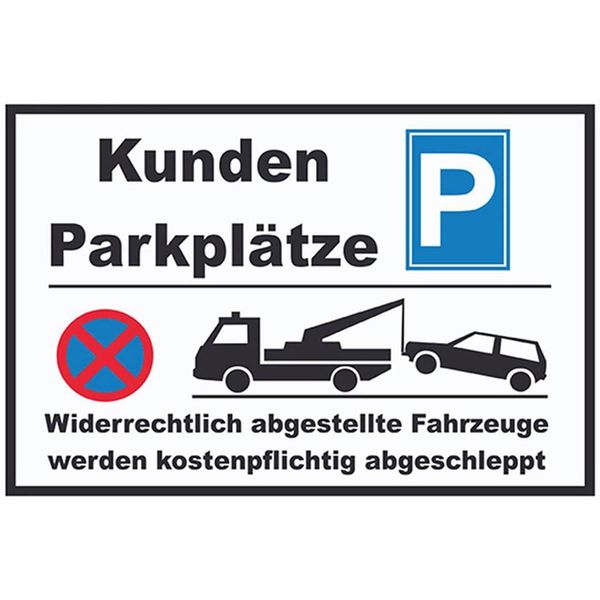 Vianmo Insegna In Legno 12X18 Cm Parken Parkplatz Kunden Widerrechtlich-image