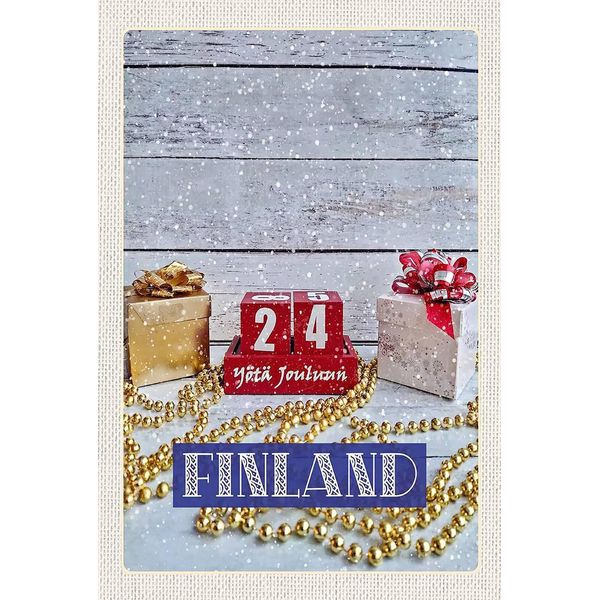 Vianmo Insegna In Legno 18X12 Cm Finnland Weihnachten YöTä Jouluun-image