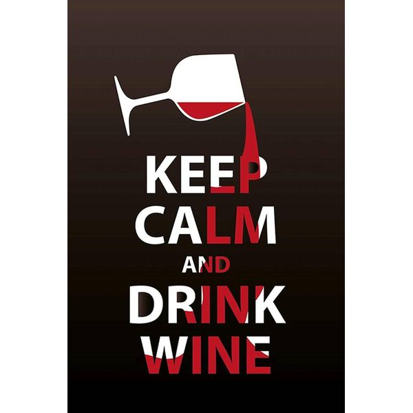 Vianmo Insegna In Legno 18X12 Cm Keep Calm And Drink Wine Geschenk-image