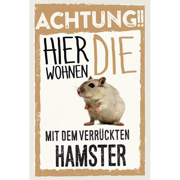 Vianmo Insegna In Legno 18X12 Cm Tiere Achtung Hier Hamster-image