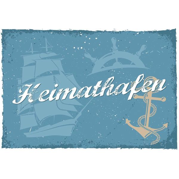 Vianmo Insegna In Legno 12X18 Cm Heimathafen-image