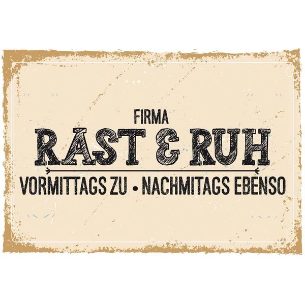 Vianmo Insegna In Legno 12X18 Cm Firma Rast & Rzh Vormittags Zu-image