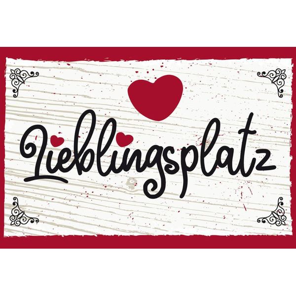 Vianmo Insegna In Legno 12X18 Cm Lieblingsplatz Herz Rot-image