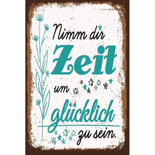 Vianmo Insegna In Legno 18X12 Cm Nimm Dir Zeit Um GlüCklich GlüCk-image