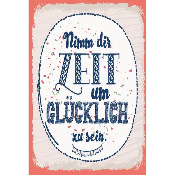 Vianmo Insegna In Legno 18X12 Cm Nimm Dir Zeit Um GlüCklich Sein-image
