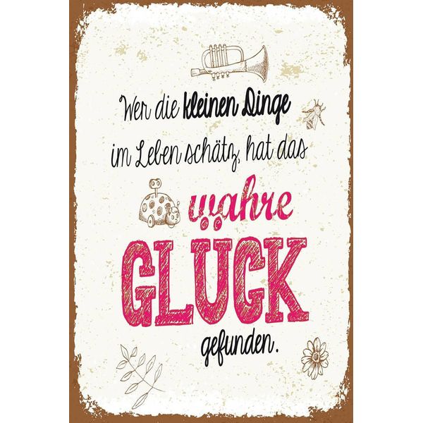 Vianmo Insegna In Legno 18X12 Cm Wer Kleine Dinge SchäTzt Hat GlüCk-image