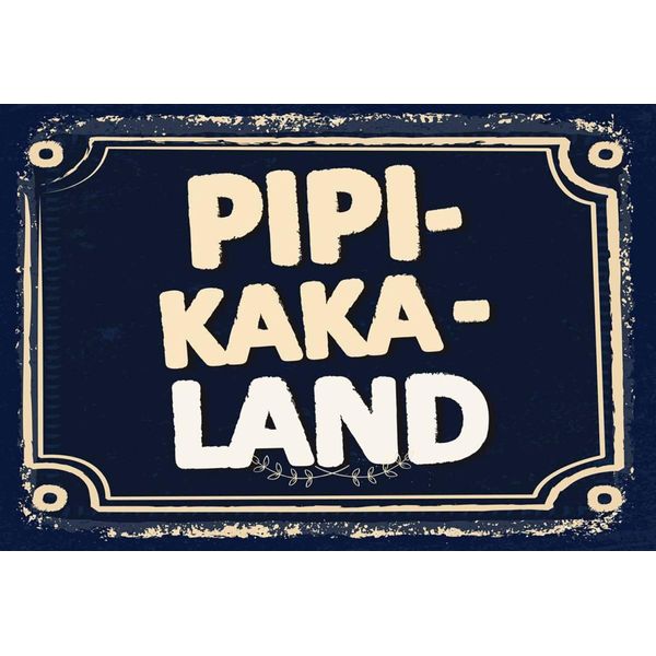 Vianmo Insegna In Legno 12X18 Cm Lustig Pipi-Kaka-Land-image