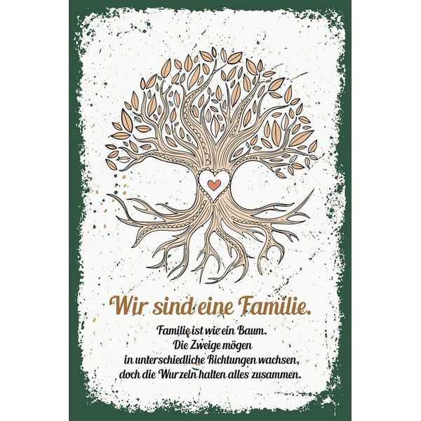 Vianmo Insegna In Legno 18X12 Cm Wir Sind Familie Alles Zusammen-image