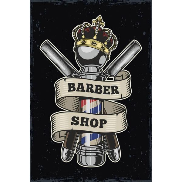 Vianmo Insegna In Legno 18X12 Cm Barbershop Friseur Salon Haare-image