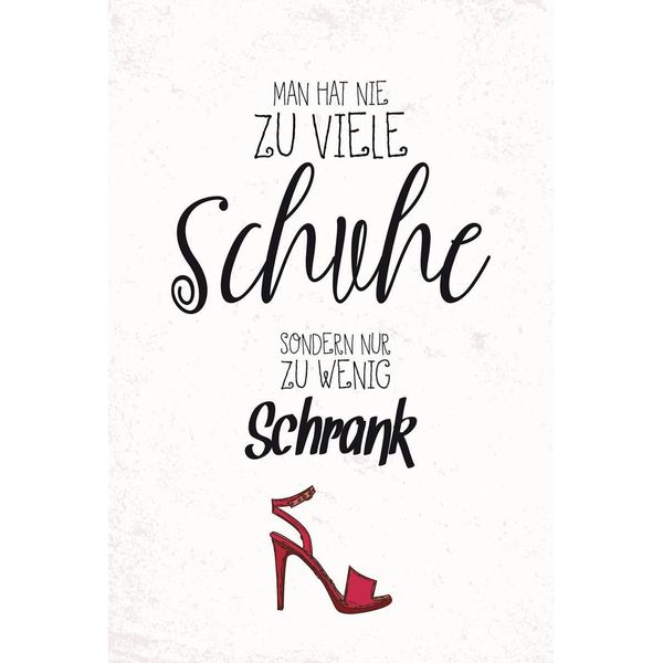 Vianmo Insegna In Legno 18X12 Cm Schuhe Nie Zu Viel Schrank Wenig-image