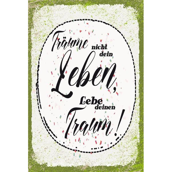 Vianmo Insegna In Legno 18X12 Cm TräUme Nicht Dein Leben Lebe Traum-image