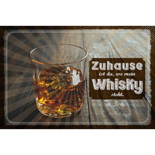 Vianmo Insegna In Legno 12X18 Cm Zuhause Ist Da, Wo Mein Whisky-image