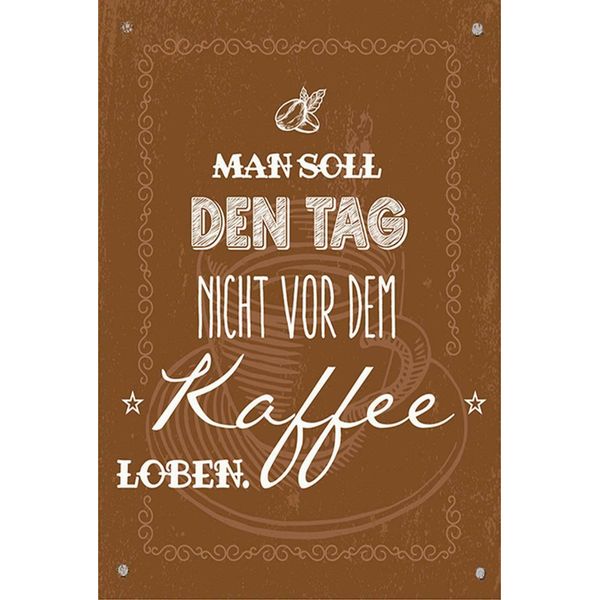Vianmo Insegna In Legno 18X12 Cm Kaffee Den Tag Nicht Vor Dem Loben-image