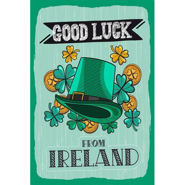 Vianmo Insegna In Legno 18X12 Cm Good Luck From Ireland-image