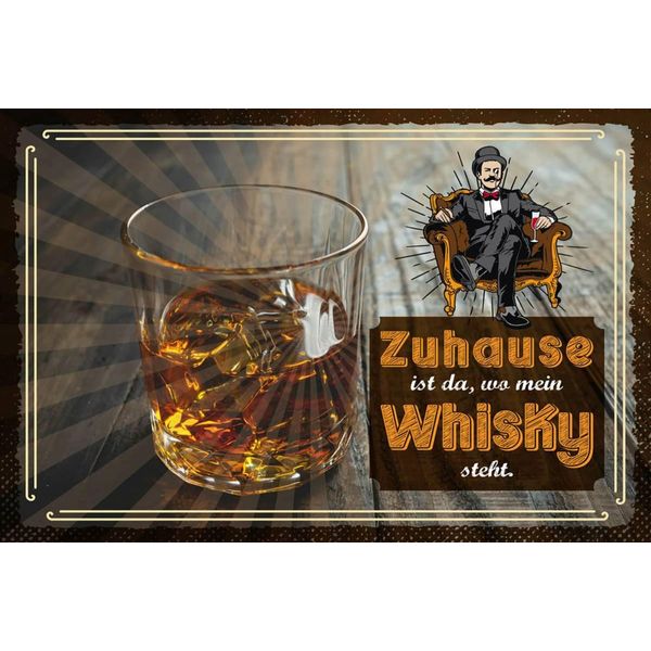 Vianmo Insegna In Legno 12X18 Cm Zuhause Ist Da Wo Mein Whisky-image