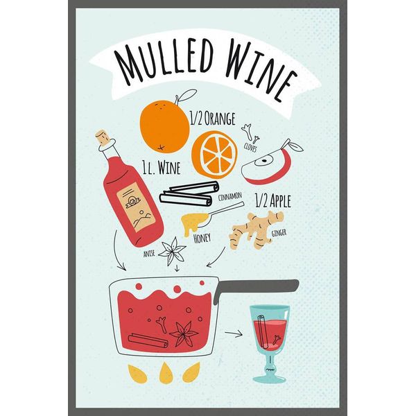 Vianmo Insegna In Legno 18X12 Cm Mulled Wine Orange Wine Anise-image