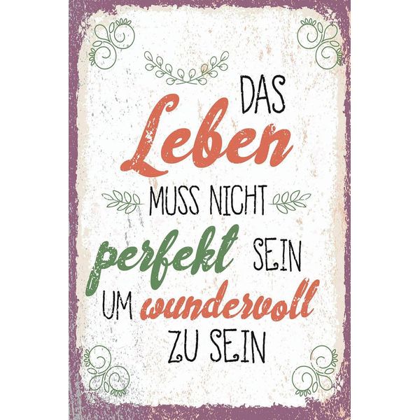 Vianmo Insegna In Legno 18X12 Cm Leben Muss Nicht Perfekt Sein Um-image