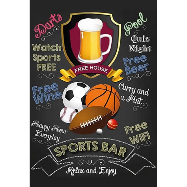 Vianmo Insegna In Legno 30X20 Cm Sports Bar Happy Hour Beer Darts-image