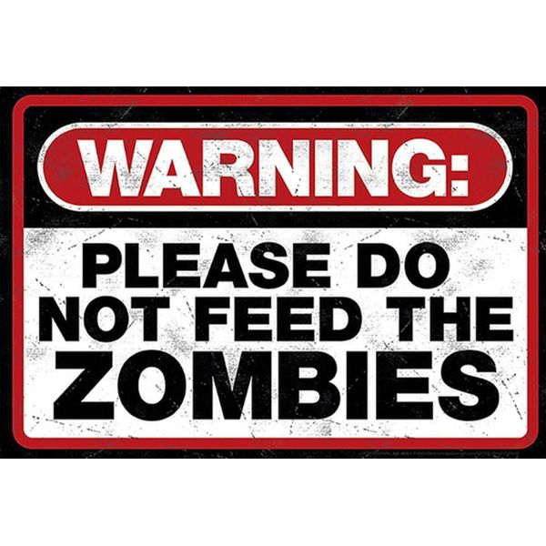 Vianmo Insegna In Legno 20X30 Cm Warning Please Do Not Zombies-image