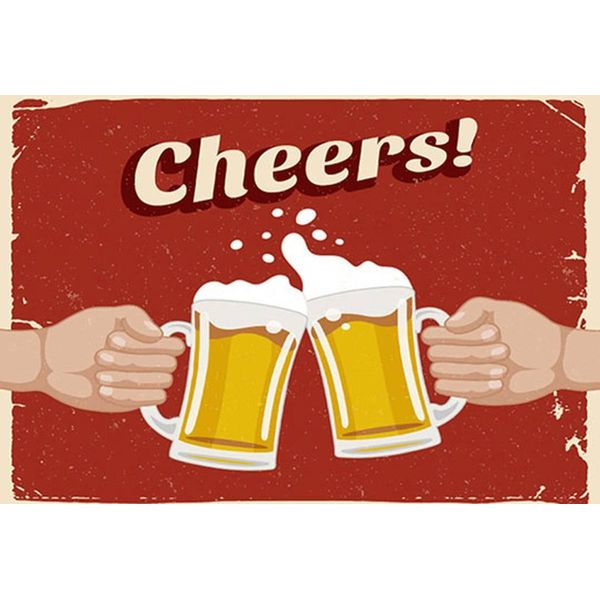 Vianmo Insegna In Legno 20X30 Cm Beer Cheers Bier-image