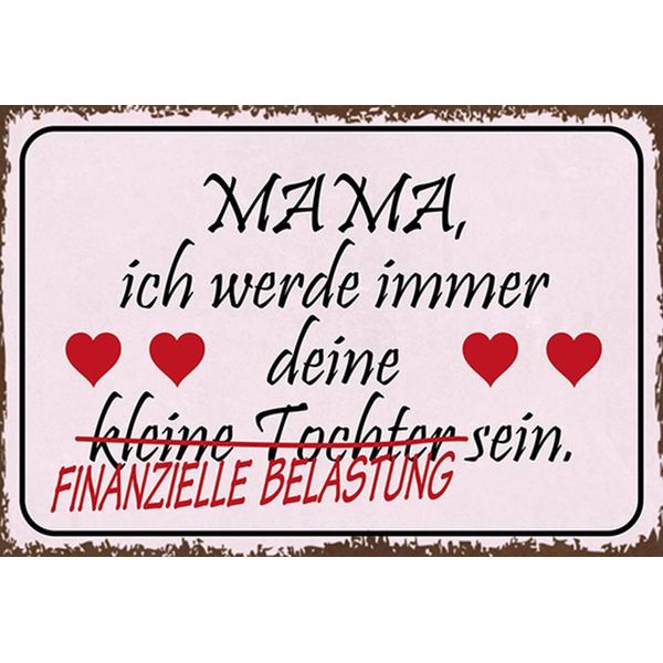 Vianmo Insegna In Legno 20X30 Cm Mama Deine Tochter Herzen-image