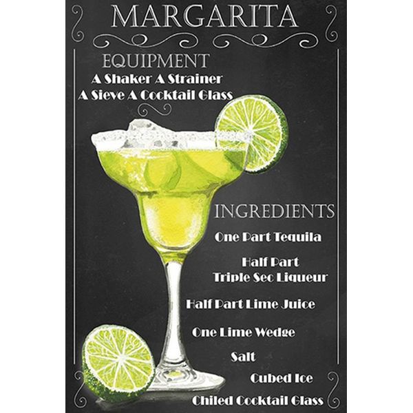 Vianmo Insegna In Legno 30X20 Cm Margarita Equipment Ingredients-image