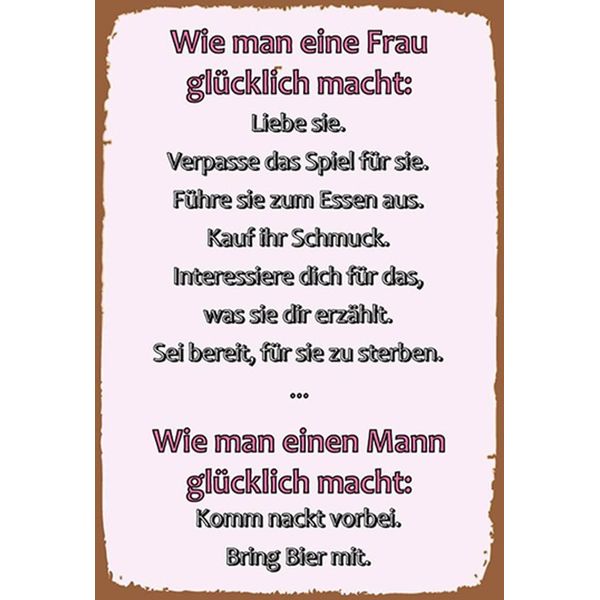 Vianmo Insegna In Legno 30X20 Cm Wie Man Frau GlüCklich Macht-image