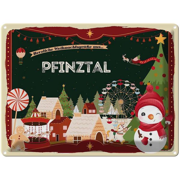 Vianmo Insegna Di Latta 30X40 Cm Weihnachten GrüßE Pfinztal-image