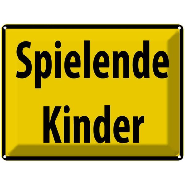 Vianmo Insegna Di Latta 30X40 Cm Spielende Kinder-image