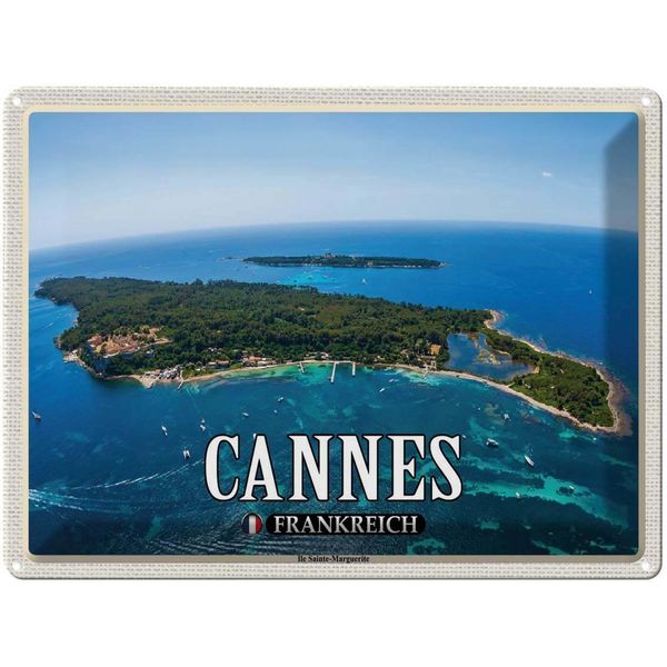 Vianmo Insegna Di Latta 30X40 Cm Cannes Frankreich Ile Sainte-Marguerite-image