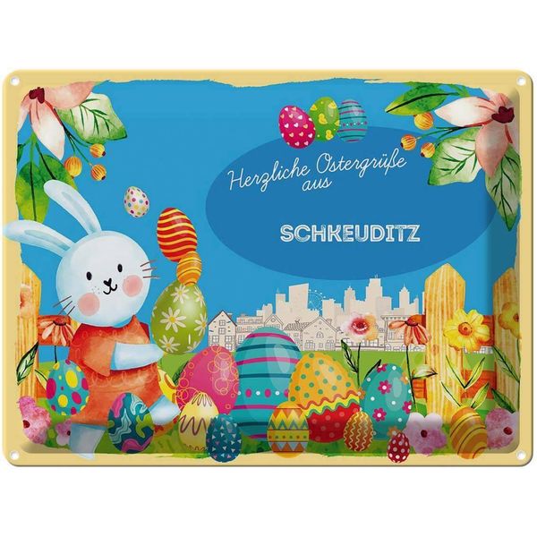 Vianmo Insegna Di Latta 30X40 Cm Ostern OstergrüßE Schkeuditz-image