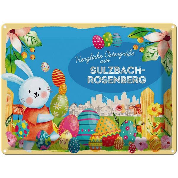 Vianmo Insegna Di Latta 30X40 Cm Ostern OstergrüßE SULZBACH-ROSENBERG-image